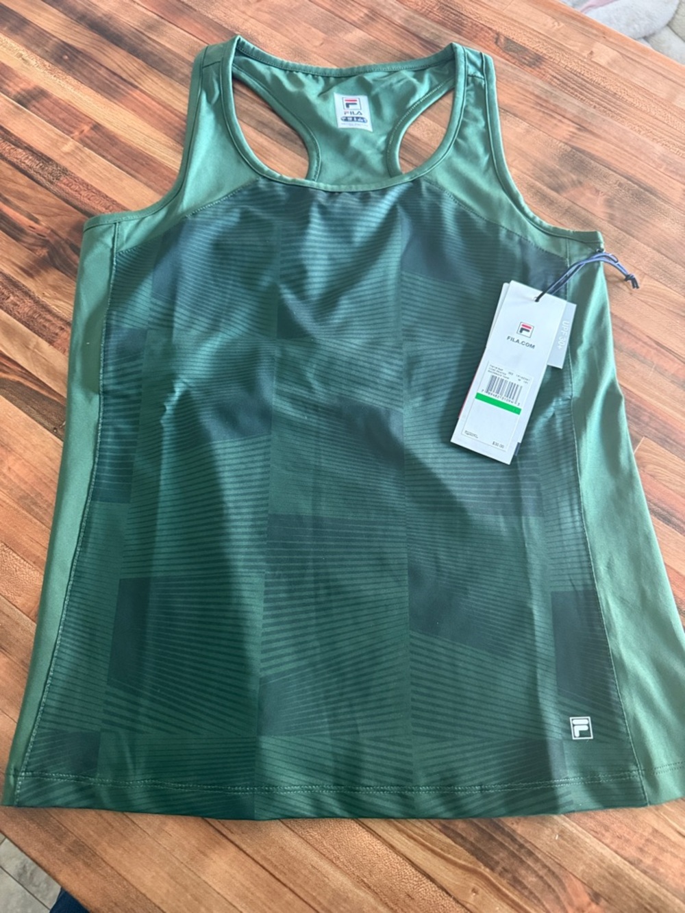 Fila Women's Green Racerback Mesh-Panel Athletic Tank